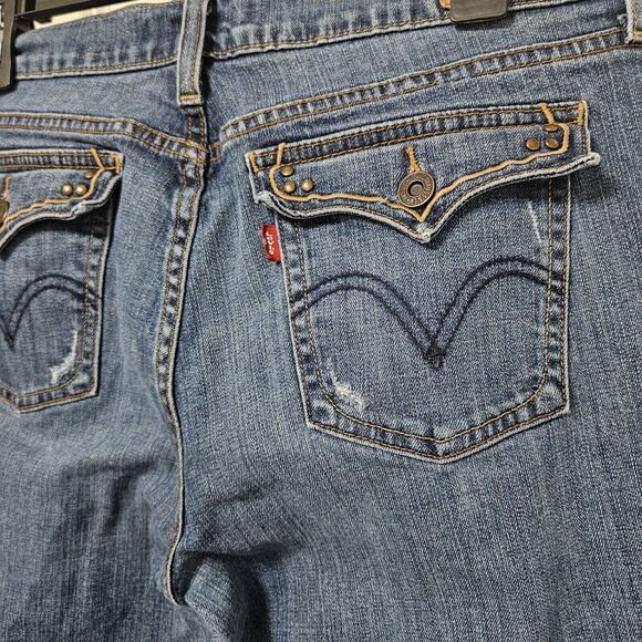 Levi's 515 Jeans Women’s (31x32) Blue Bootcut Mid Rise Flap Pockets Western GUC - Picture 8 of 9
